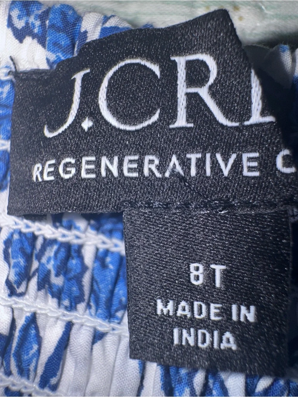 J. Crew Blue and White Floral Border Maxi Dress